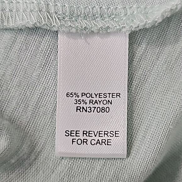 Womens Sz 18/20 Mint Green Pearls Stars Sequins Blessed Decorative V-Neck Top - Picture 11 of 12